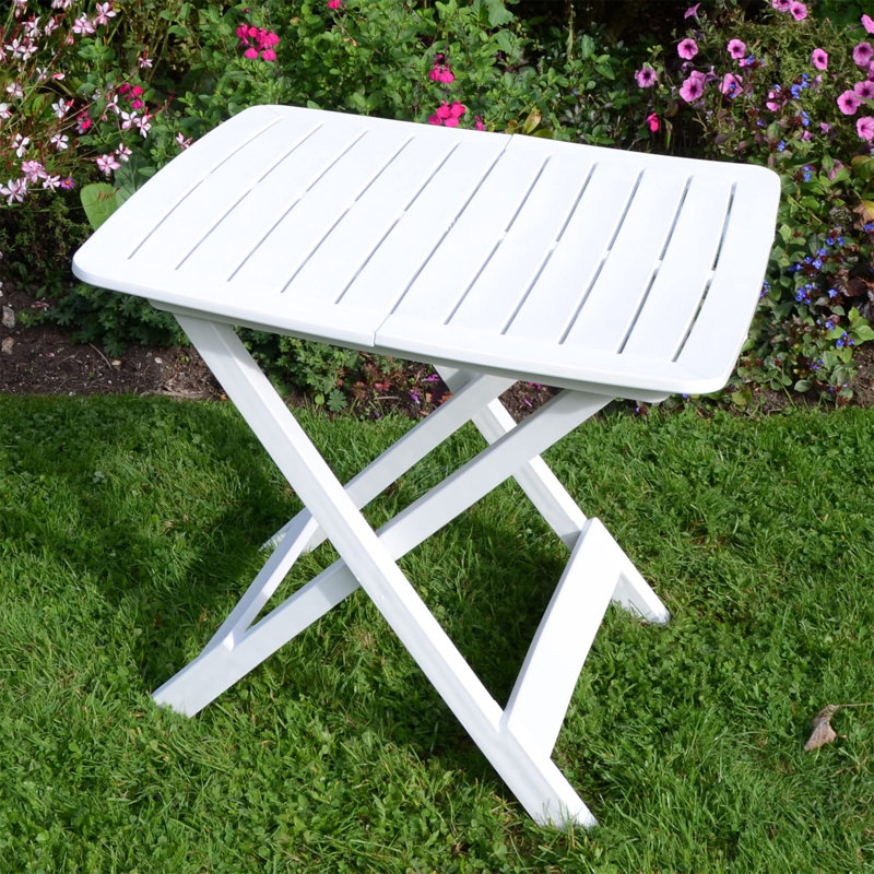 Anzley Rectangular Outdoor Camping Table - 79 cm W 72 cm D, White