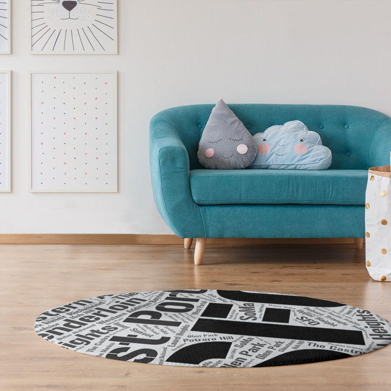 Chenille Indoor Rug, Round 5'