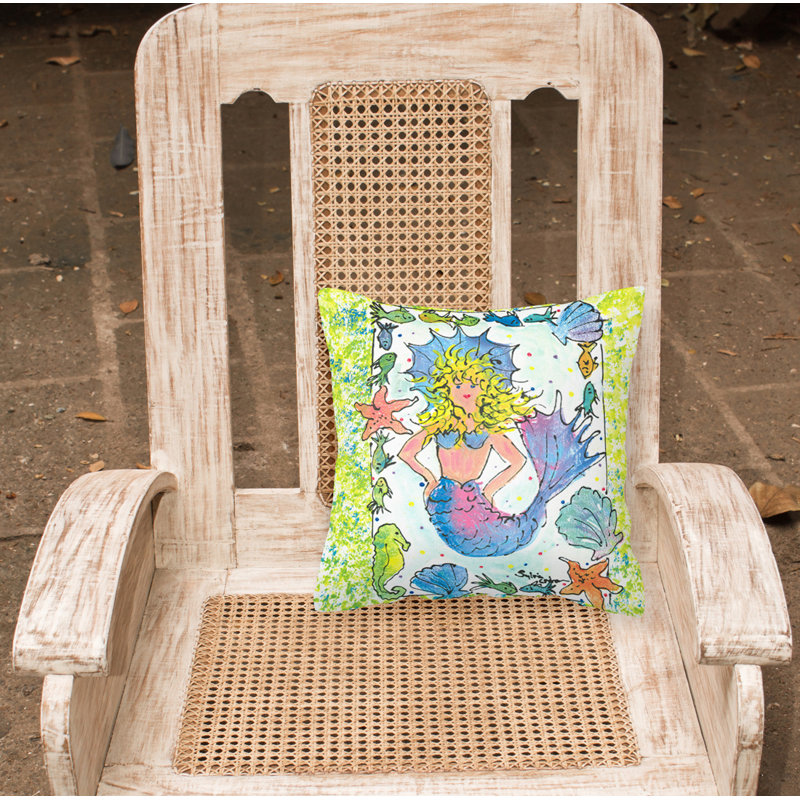  Housse et insert de coussin d'extérieur carré blond Funky Mermaid