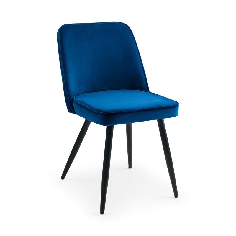Iisakki 48cm H Velvet Upholstered Side Chair, Blue