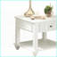 Table basse blanche avec tiroir et amp; Tablette - Design traditionnel élégant pour le salon, rangement polyvalent