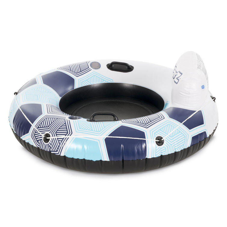 Bestway Coolerz Rapid Rider 53 Inflatable Pool River Tube Lake Lounger Float With 2 Cup Holders, Blue Bestway