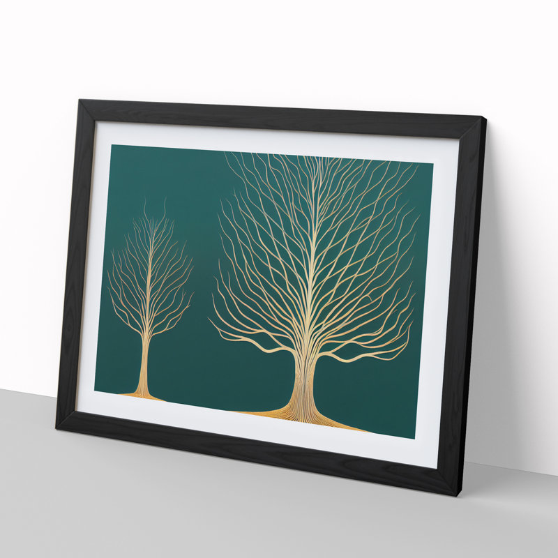 Iconic Trees - Framed Print, Black, 25cm H x 34cm W