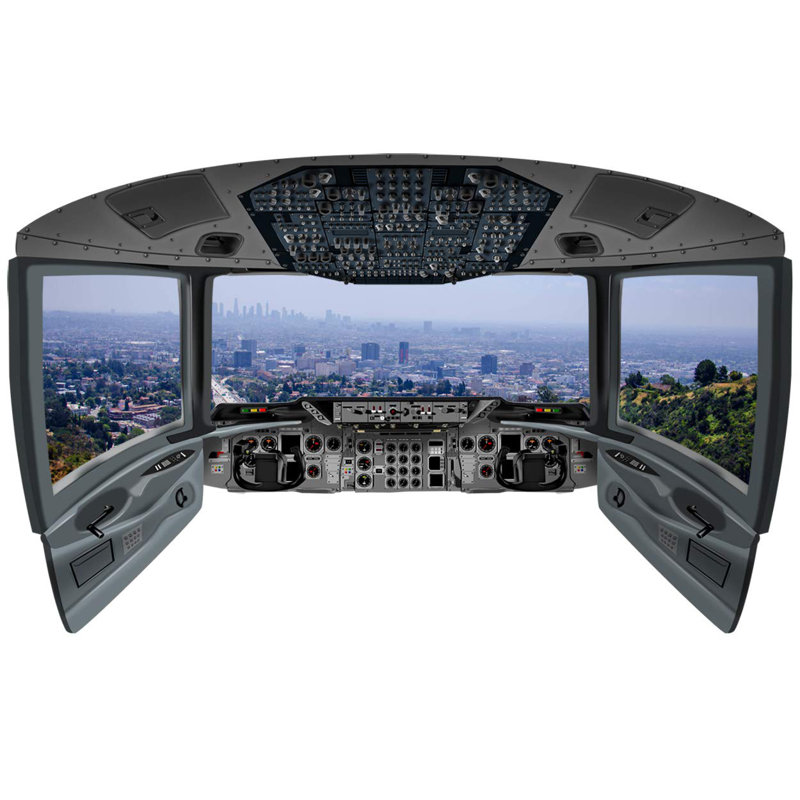 Murale cockpit pour fenêtre en 3d los angeles Darshan, H 36 po x l 60 po