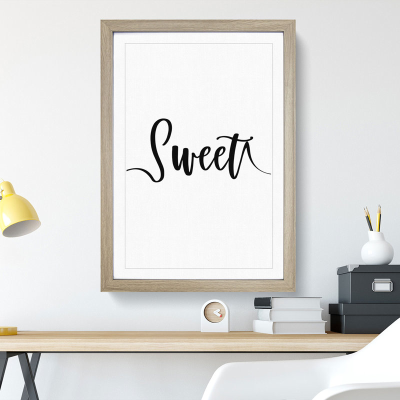 Sweet Dream No.1 - Picture Frame Typography, 36cm H x 27cm W x 2cm D, Oak Framed