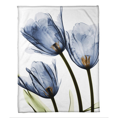 Blue Tulip Trio X-Ray Standard Throw Blanket