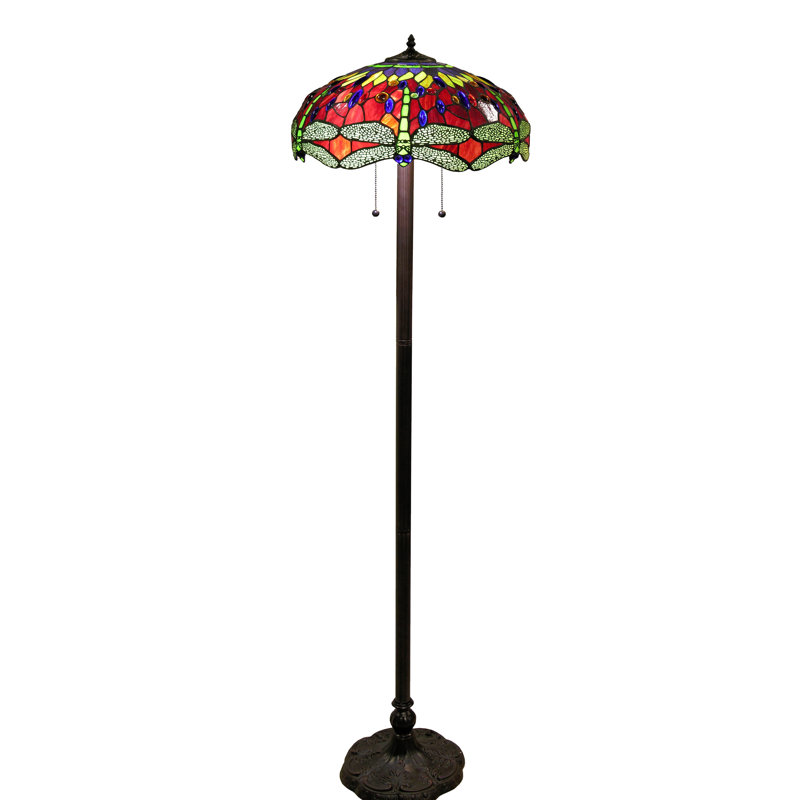 Lampe sur pied Corentin, Rouge, 61"