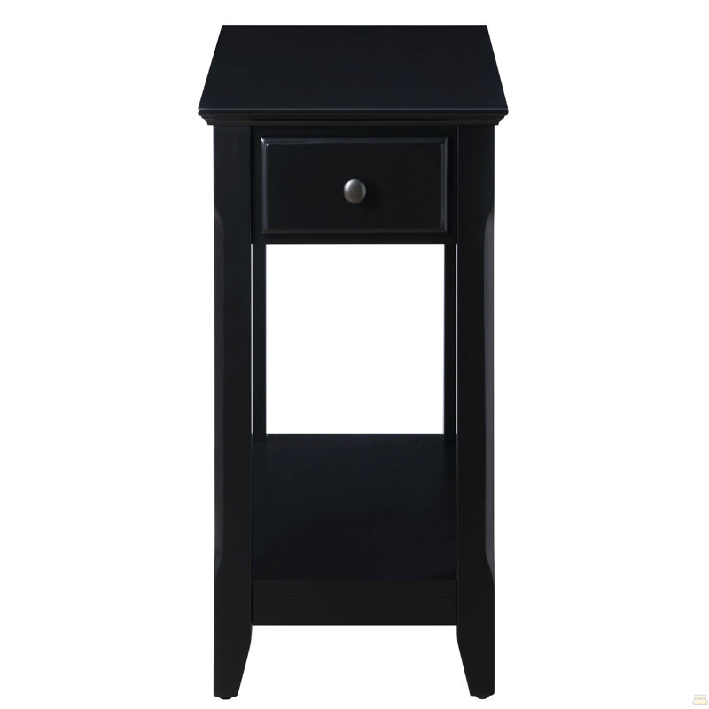 Table d'appoint noire avec tablette inférieure, Noir