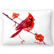 Throw Pillow Cover, Northern Cardinal Male Red Bird Pillow, Cute Pillo –  georgemillerart