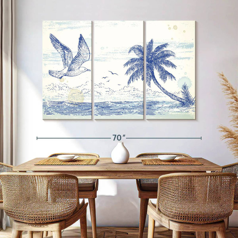 Brampt Summer Beach Drawing, 42" H x 65" W