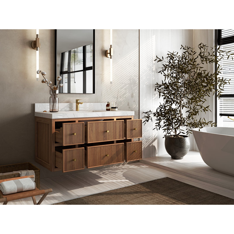 Ensemble de meuble-lavabo simple 42 po Sonoma, Or Calacatta