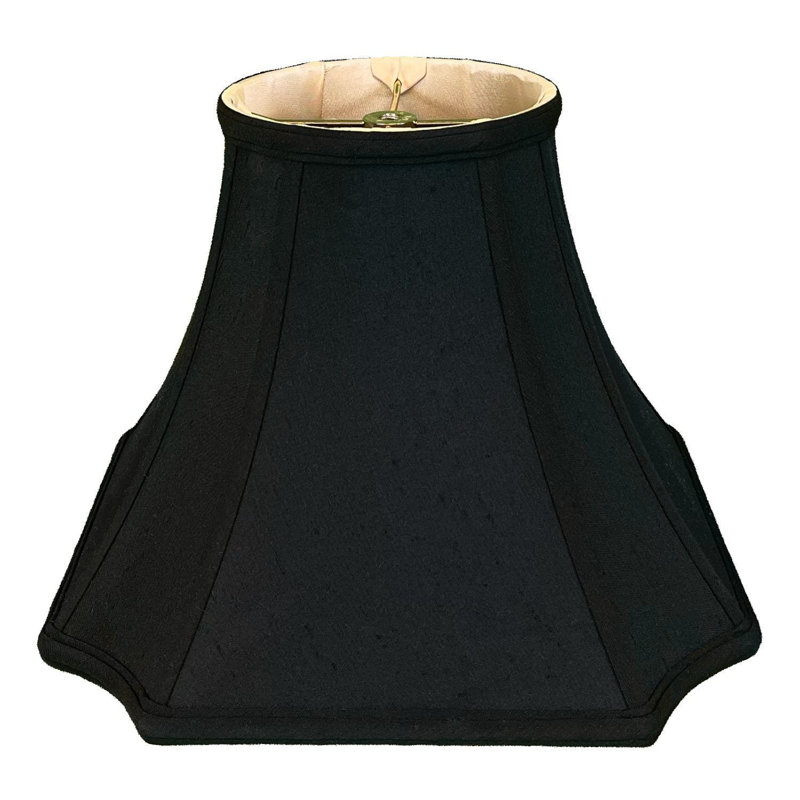 Royal Designs, Inc. BSO-714-12BLK / GL, abat-jour de base en forme de cloche de coin inversée, 6 x 12 x 9,5, noir avec or