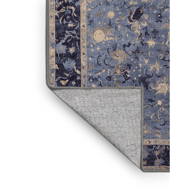 Machine Washable Gray Area Rug, Rectangle 7' x 10'