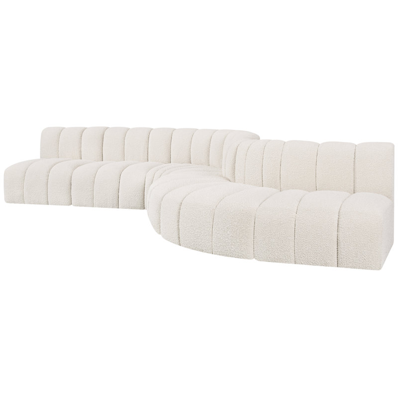 Canapé et méridienne rembourrés Hrishaan, Crème Boucle