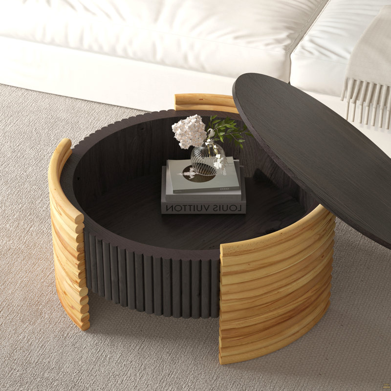 Table basse 31,50 "Modern, Noir, Marron foncé