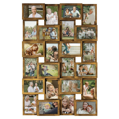 Wall Hanging Picture Frame， Collage Gallery Display， 24 Photos
