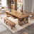 Large Solid Wood Table with Drawers-119529981