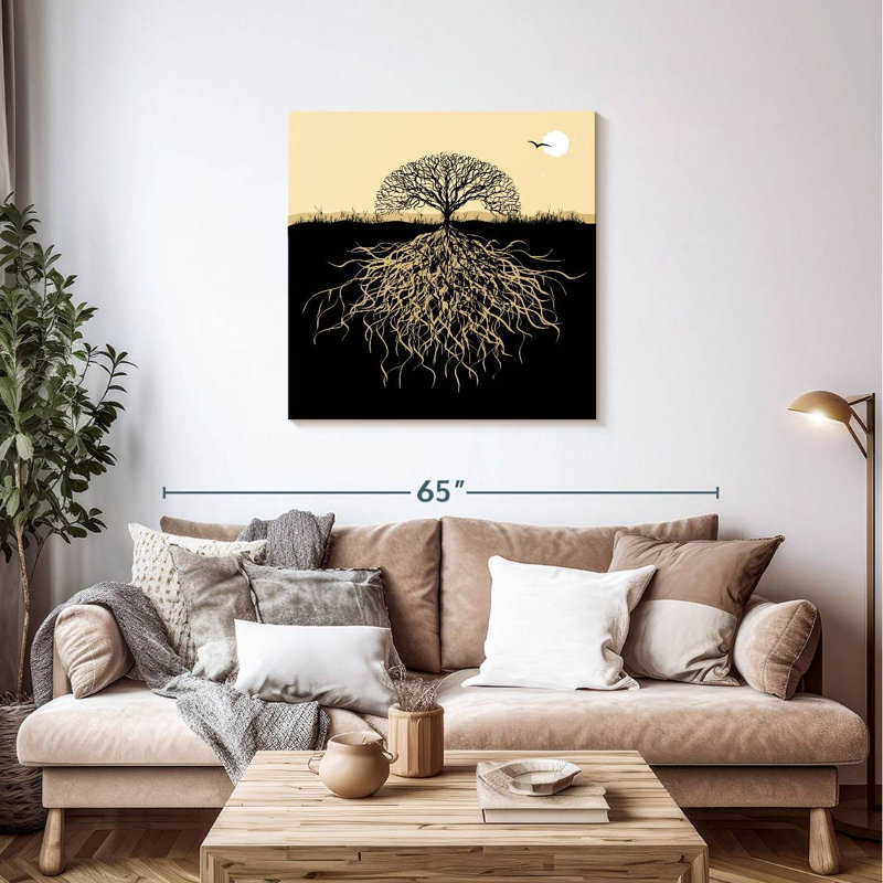 Harnek Tree Silhouette With Roots, 36" H x 36" W