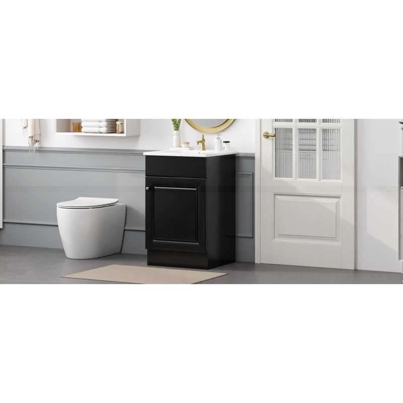 20" Bathroom Vanity with Sink, Black