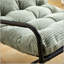 Chaise berçante d'extérieur avec coussin épais ultra-confortable, parfaite pour le salon, la chambre à coucher et la salle de lecture, structure noire avec coussin vert clair-1507804591