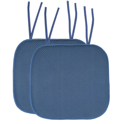 Coussin de chaise antidérapant en mousse à mémoire de forme 16 po x 16 po avec attaches Honeycomb