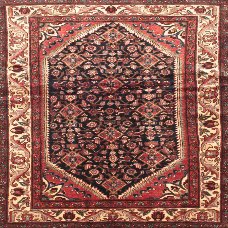 Tapis rouge à motif sud-ouest, Carré 6 pi