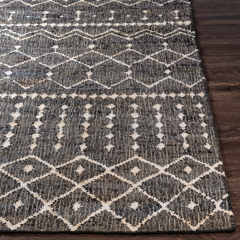 Tapis géométrique en jute / sisal tissé à la main Armiead, Rectangle 2 pi x 3 pi