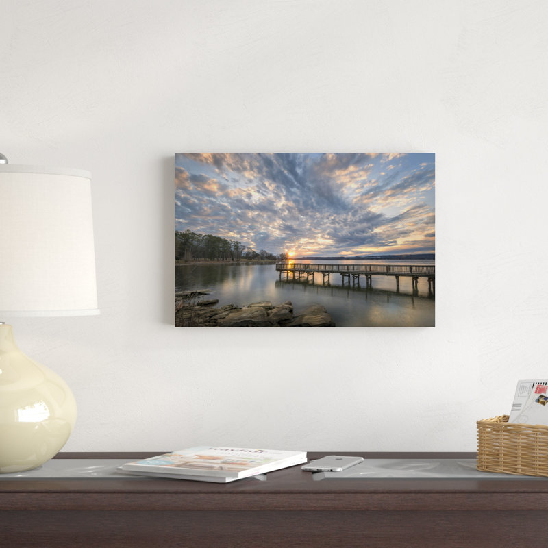 Sunset Blues, H 12 po x l 18 po x P 1,25 po, Cadre flottant noir, Non