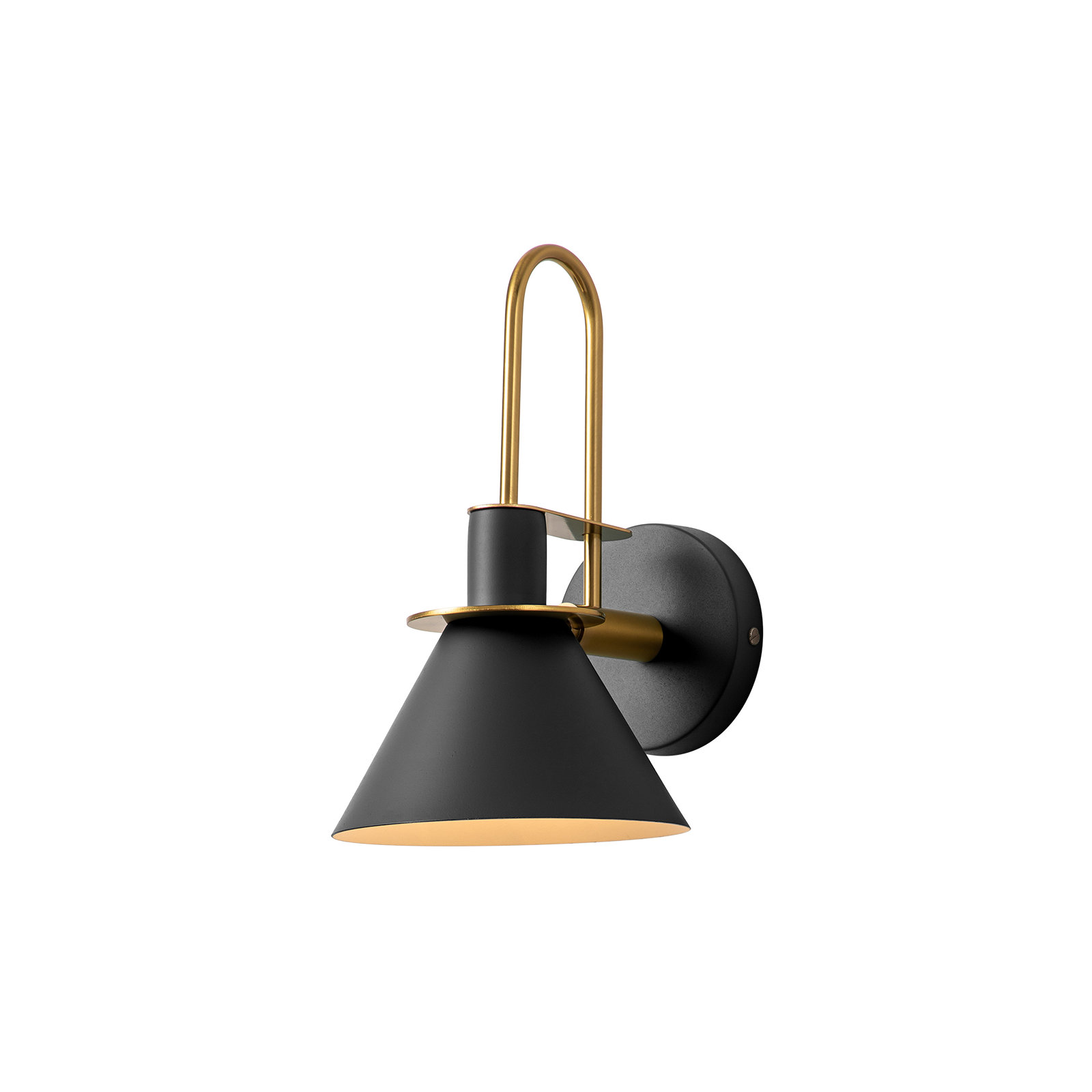 Jacoline 1-Light Dimmable Iron Armed Sconce , Black
