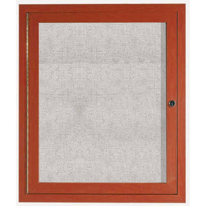 AARCO No Vinyl Metal Bulletin Board, Cherry, 36" H x 30" W x 2" D