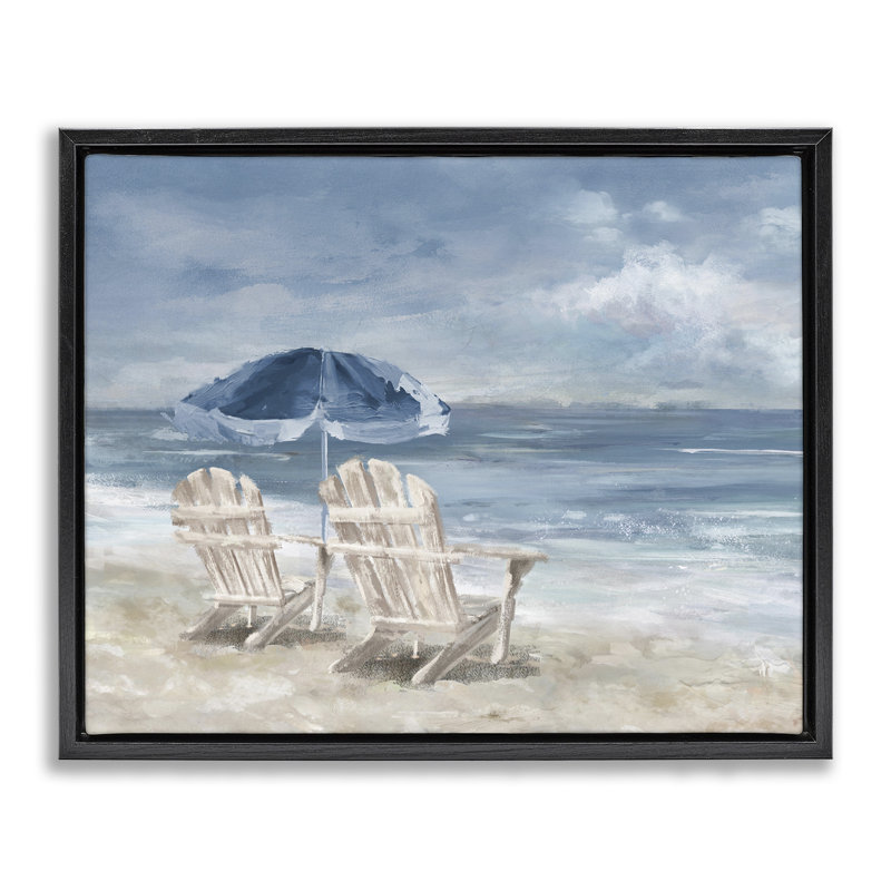 Chaises de plage sereines, H 25 po x l 31 po, Cadre flottant noir de jais