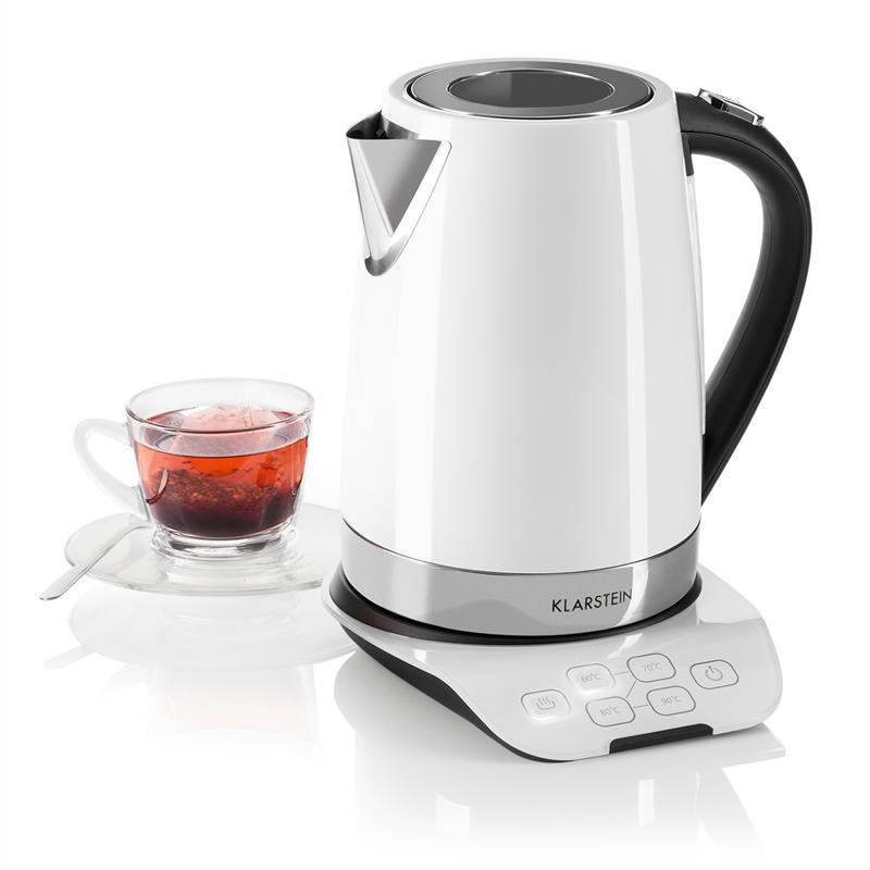 Klarstein 1.7L Stainless Steel Electric Tea Kettle, White