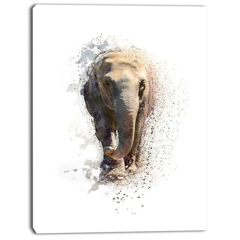 « large éléphant portrait », impression sur toile tendue, H 40 po x l 30 po x P 1 po