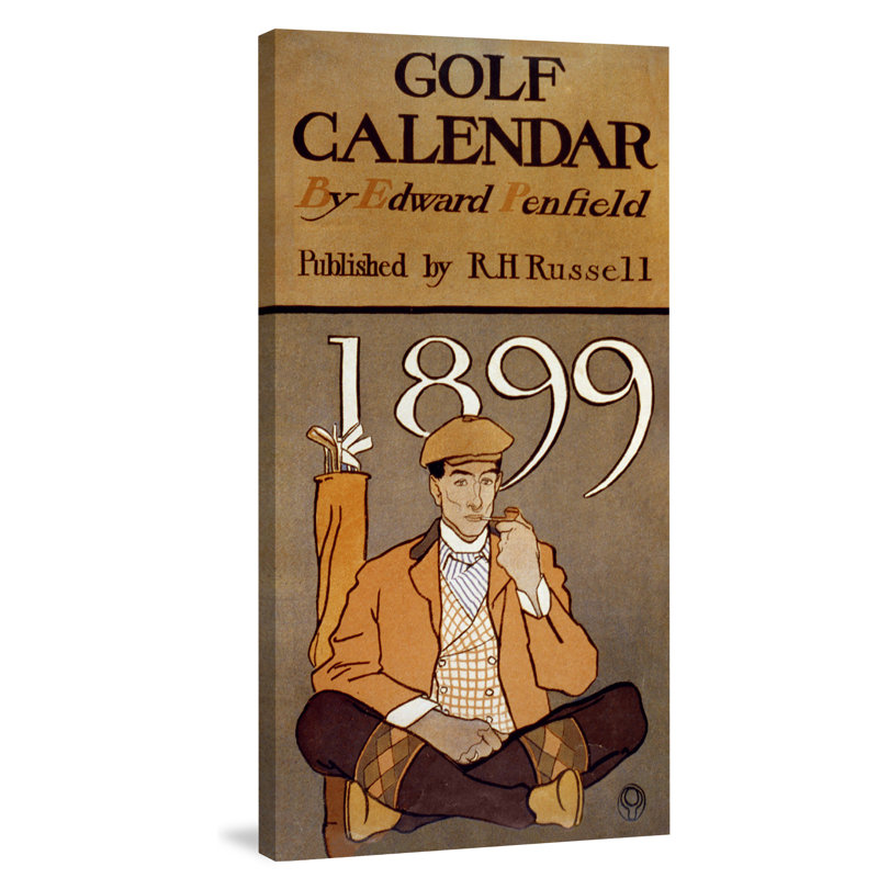 "Golf Calendrier 1899", reproduction sur toile tendue, H 24 po x l 12 po