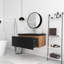 Ensemble de meuble-lavabo simple 36 po en chêne mat avec plateau en résine intégré