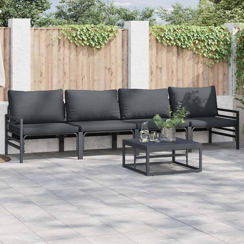  Garden Sofa Set 5 Pcs Anthracite Steel