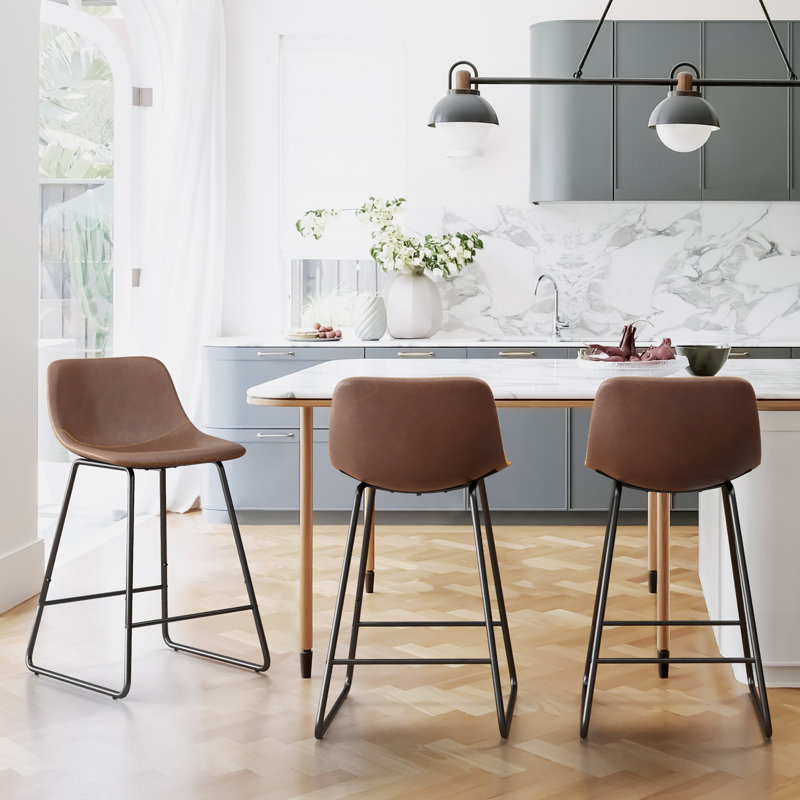 Tabouret de bar et de comptoir Hambrook, Brun, 3, Tabouret de comptoir (siège d'une hauteur de 24 p