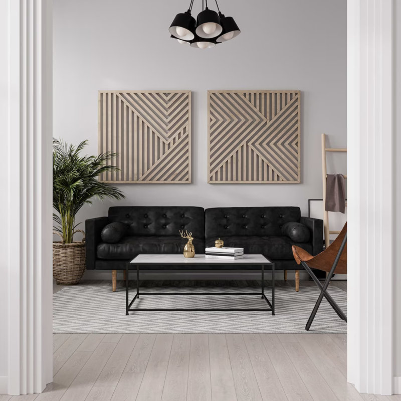 Handmade Modern Abstract Wall Decor, 34" H x 34" W x 0.73" D
