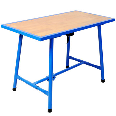 Banc de travail pliable, banc pour outils d'atelier, table d'assemblage de table de montage, capacité de charge de 660 lb, pour atelier, garage, bleu