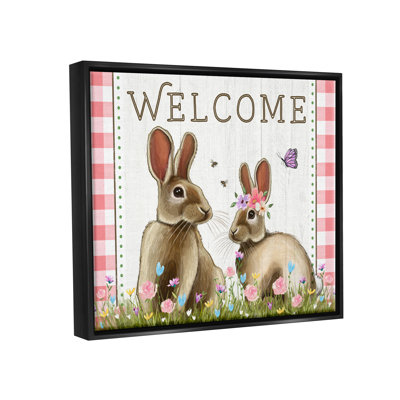 «Welcome Plaid Spring Garden Rabbits Floater» par Elizabeth Tyndall