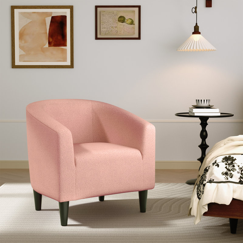 Hasting Upholstered Barrel Shaped Accent Chair Stylish Home Office Sofa Chair with comfy Seat and Backrest Perfect for Living Room Bedroom 