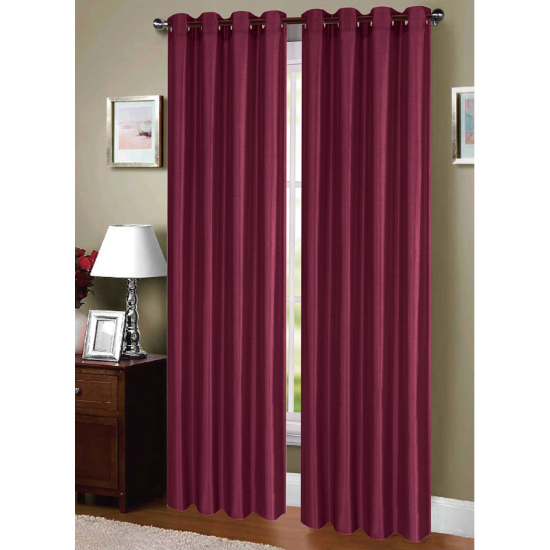 Ahura Sheer Curtain Single Panel, Burgundy