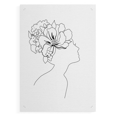 Croquis floral Fashion I - impression sur toile seulement - non encadré