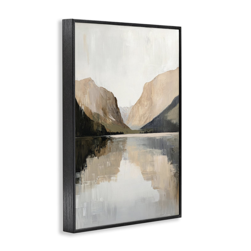 Montagnes reflétant le lac rustique, estampe numérique, design par Petal Prints Design, H 18 po x l 12 po