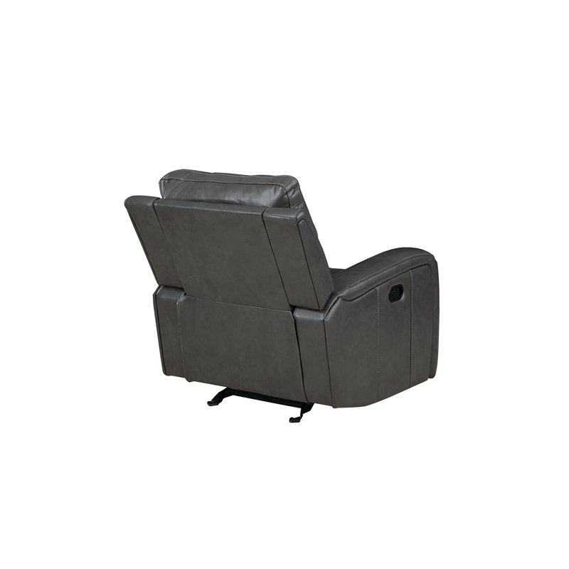 Joela Leather Glider Recliner, Gray, Manual - Push Back