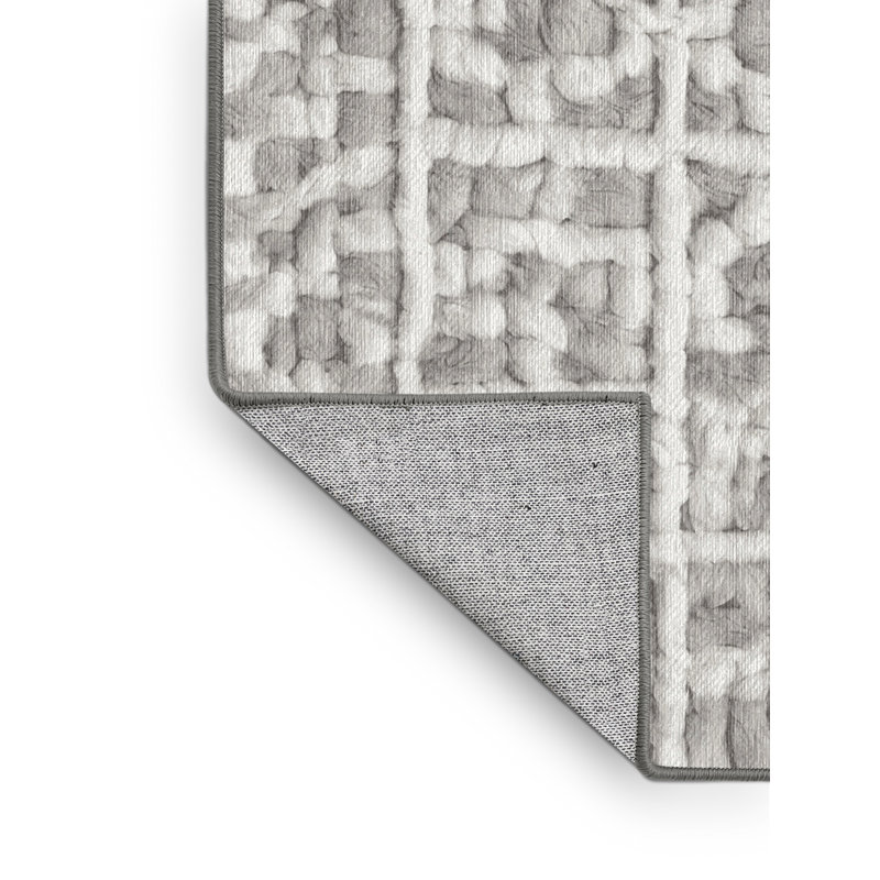 Machine Washable Gray Area Rug, Round 7'