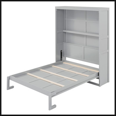 Lit escamotable double pleine grandeur avec tablettes