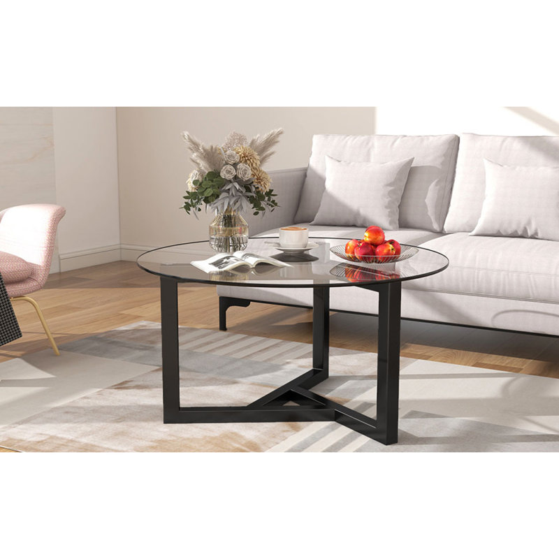 Table basse moderne en verre On-Trend, Noir