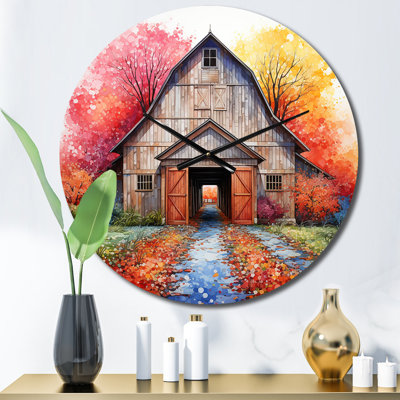 Horloge murale Barn Symmetry Pointillism I -