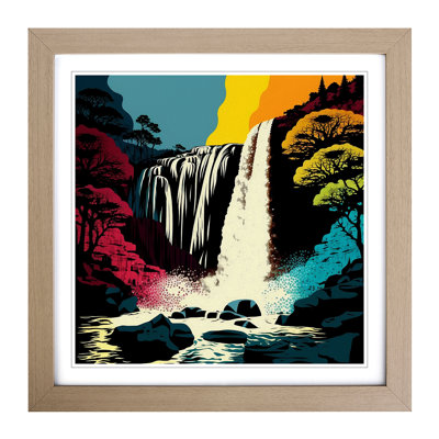 Waterfall Pop Art - Framed Print